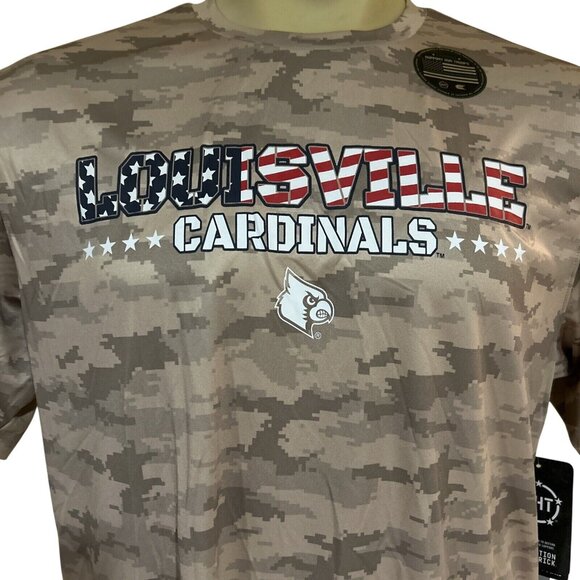 Louisville Cardinals Colosseum OHT Tan Camo SS Crew Neck Tee Shirt Mens L New - Picture 2 of 8